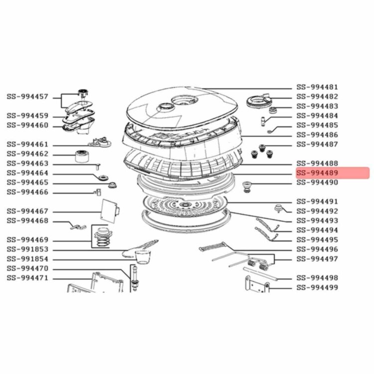 Внутренняя часть крышки для мультиварки Moulinex SS-994489