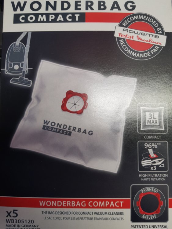Набір мішків мікроволокно Wonderbag Compact для пилососу Rowenta WB305140